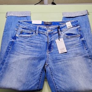 Judy Blue boyfriend fit mid rise cuffed denim jeans